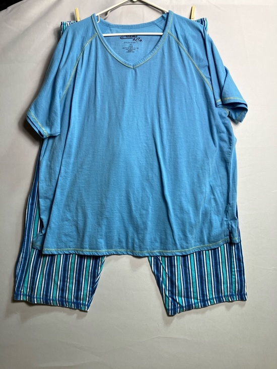 dreams and Company Other - Comfortable Blue V-Neck Pajama Set - Casual Sleepwear